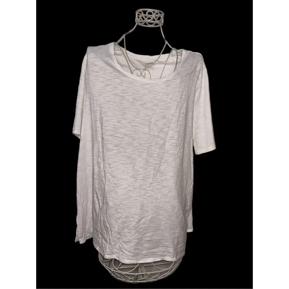 GREAT CONDITION WOMEN CHICO'S Chicos The Ultimate Tee Womens Large White Cotton